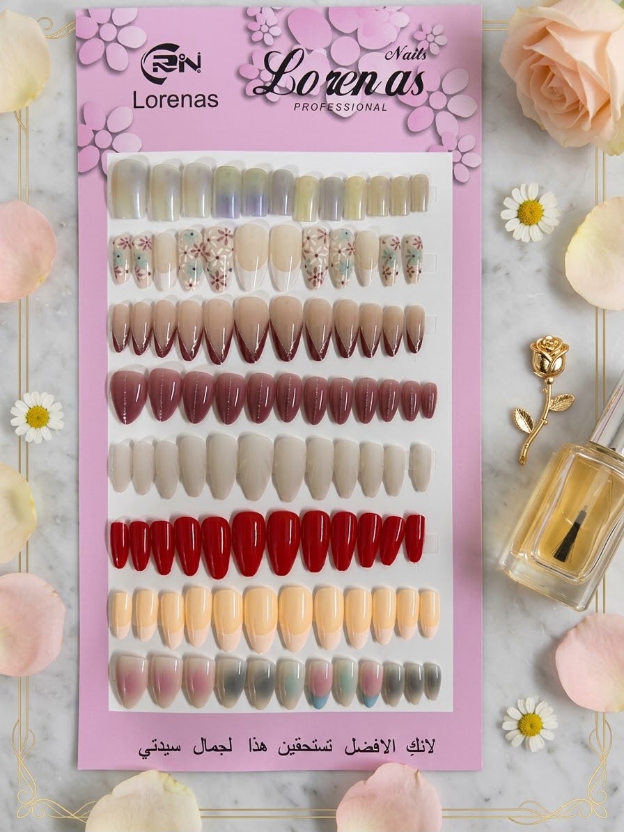 new nails Lorenas Professi onal 48 Pcs Premium Multi-Design Press-On Nails