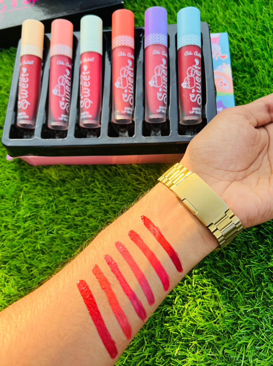 Sweet Cake liquid Matte Liquid Gloss Pack Of 6 | Colour Castel Matte Liquid