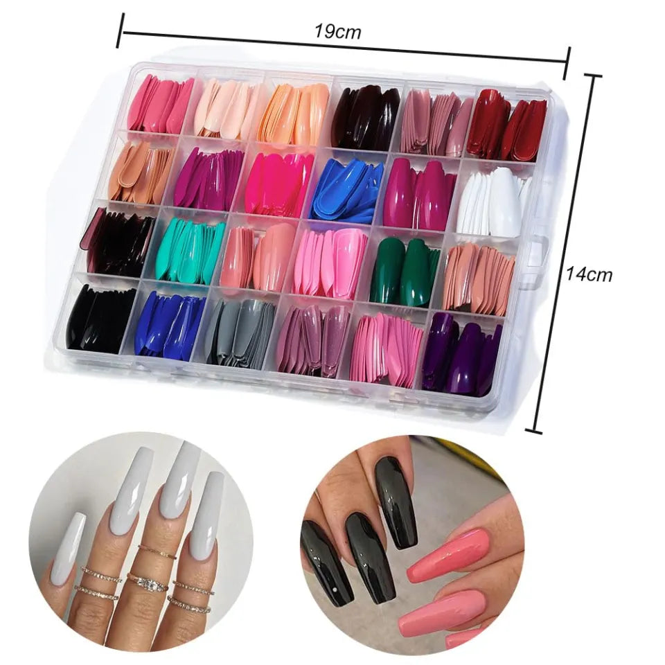 Nail Box Simple 576 Pcs Nail Boxes With Free Nail Glue – Hani verse