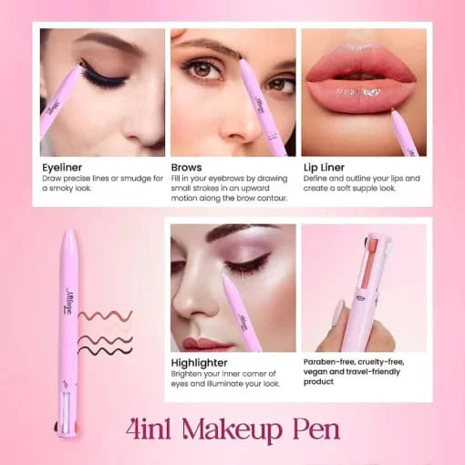 4 in1 Makeup Pen Eyeliner Lipstick Highlighter Browliner