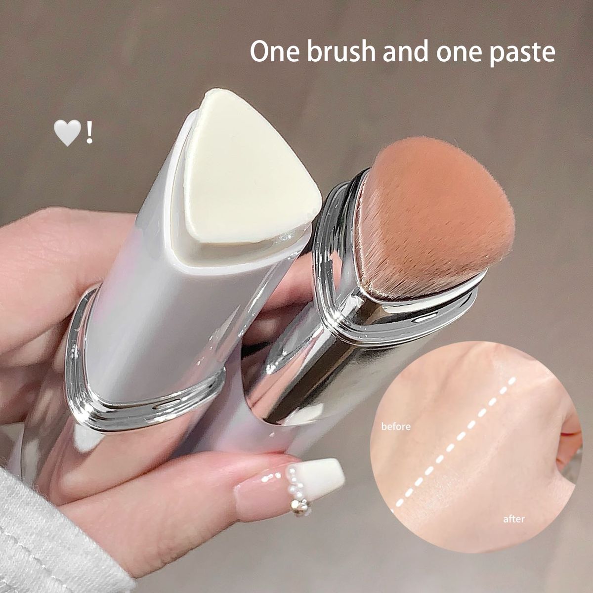 Kakashow 2-in-1 Foundation Stick with Built-In Brush