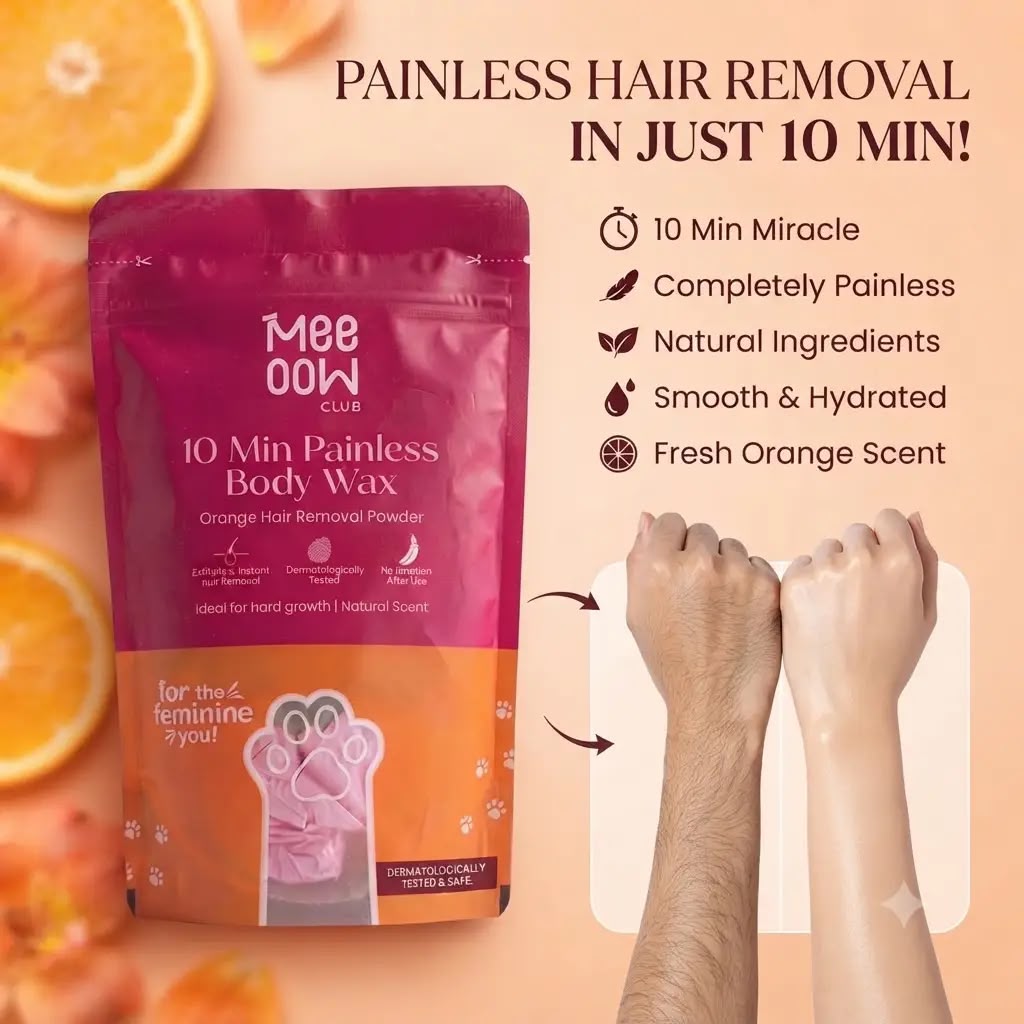 Meow Club 10-Min Painless Body Wax Powder with Spoon - 100g
