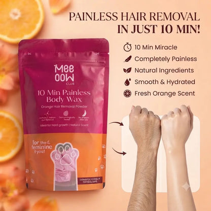 Meow Club 10-Min Painless Body Wax Powder with Spoon - 100g