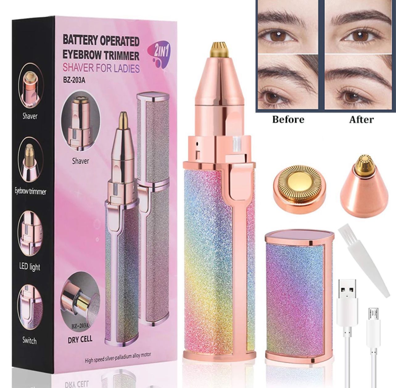 2-in-1 Electric Eyebrow Trimmer - Precision