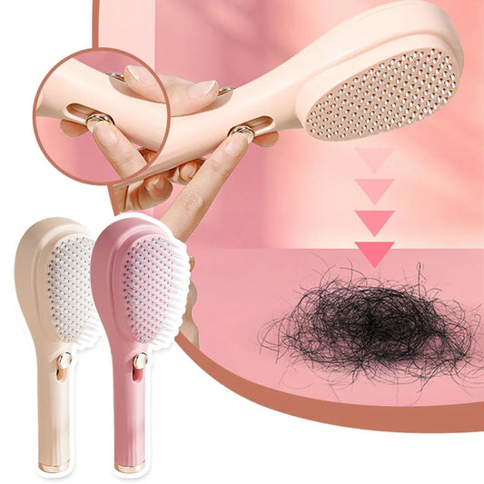 Self-Cleaning Anti-Static Massage Comb – 2-in-1 Hair Brush
