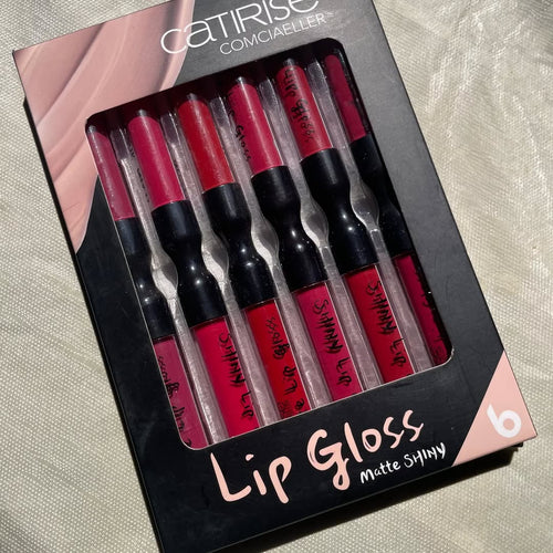 Warda Beauty Shiny & Matte Lipgloss – 6 Pc 2-in-1 Set