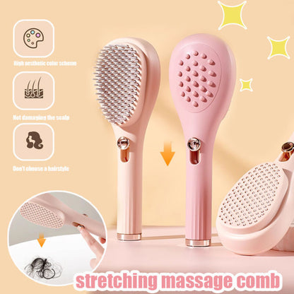 Self-Cleaning Anti-Static Massage Comb – 2-in-1 Hair Brush