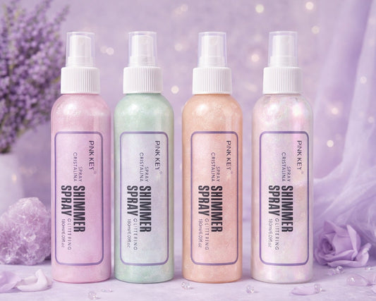 Pink Key Glittering Shimmer Spray – Radiant Glow Mist