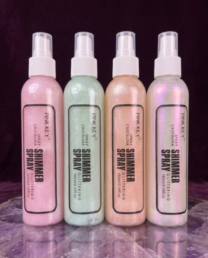 Pink Key Glittering Shimmer Spray – Radiant Glow Mist