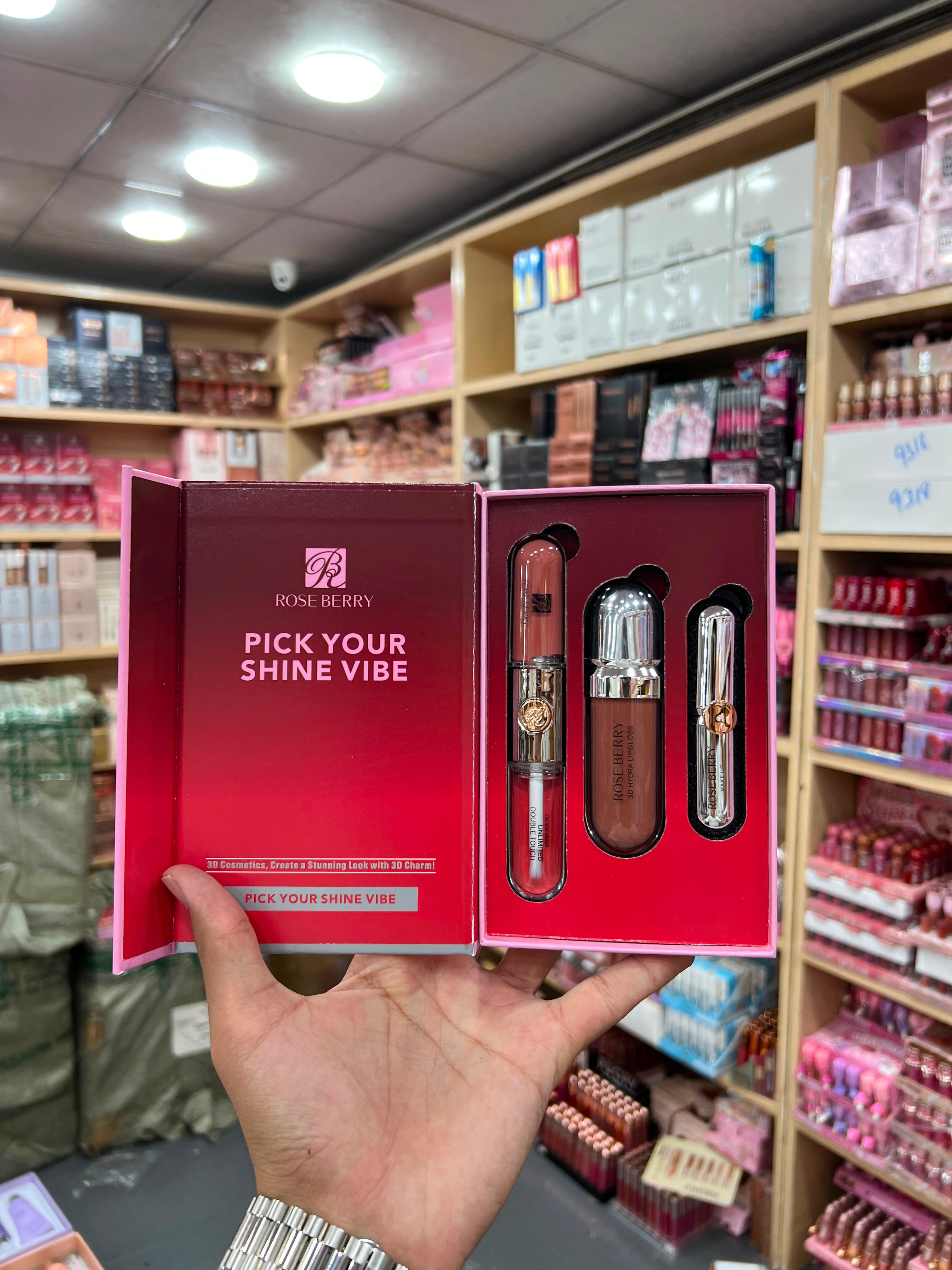 Rose Berry Pick Your Shine Vibe 3D Lip Gloss Set