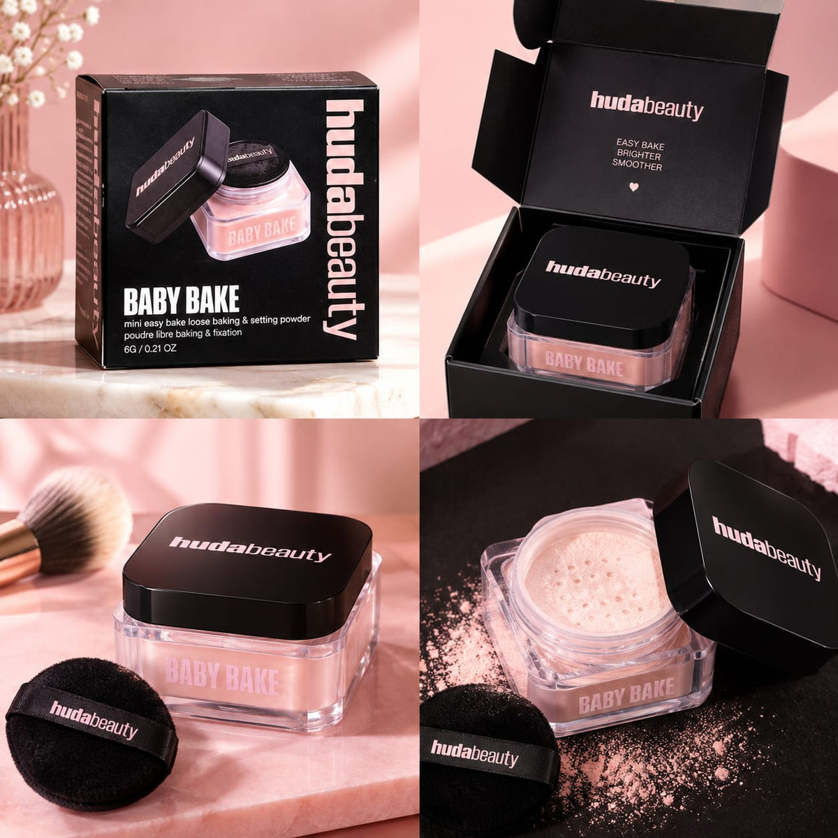Huda Beauty Baby Bake Mini – Easy Bake Loose Baking &amp; Setting Powder