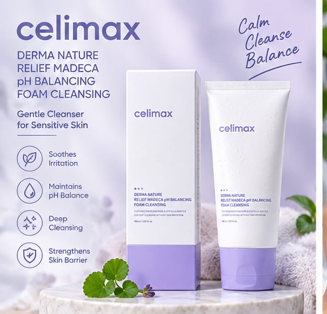 Celimax Derma Nature Relief Madecica pH Balancing Foam Cleanser