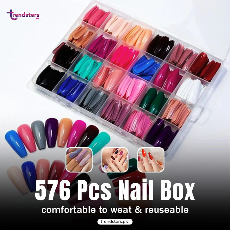 576 Pcs Nail Boxes With Free Nail Glue – Hani verse