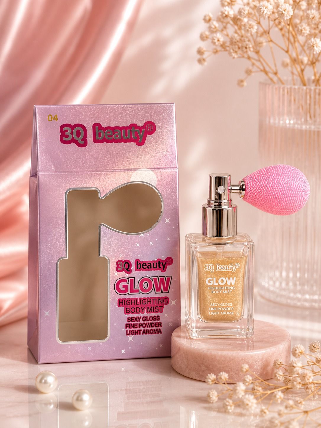 3Q Beauty mostly makes gloss + liquid highlighter, not an actual spray,