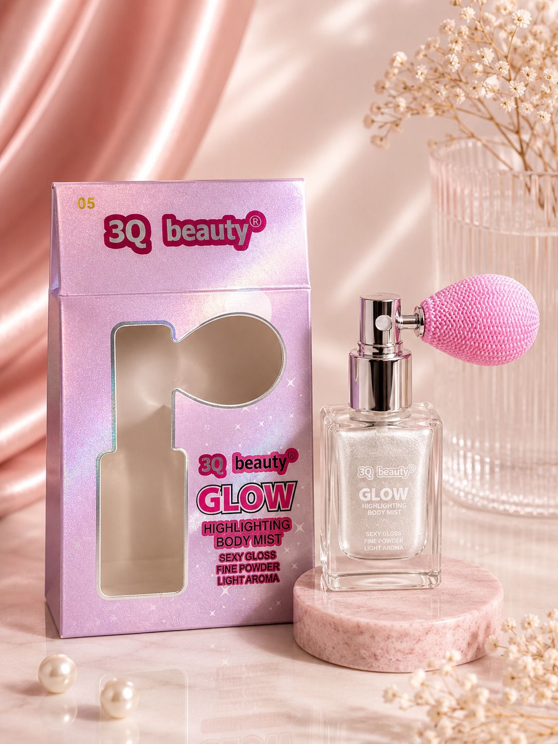 3Q Beauty mostly makes gloss + liquid highlighter, not an actual spray,