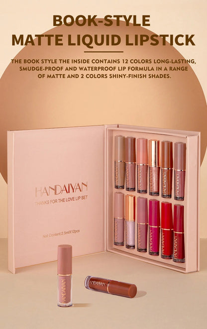 12Pcs/Box Matte Liquid Lipstick